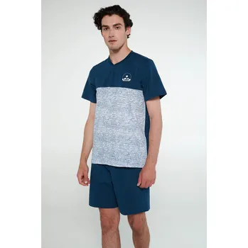 Pánské pyžamo Vamp - Pyžamo s knoflíkovou légou 20702 - Vamp blue depths M