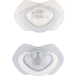 2 ks symetrických silikonových dudlíků, 6 - 18m+, Little prince, modré