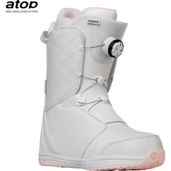 Boty na snowboard Gravity snowboards Boty na snowboard Gravity Aura Atop white/pale pink (SAMOSTATNĚ NEPRODEJNÉ - pouze k zakoupenému prknu) Velikost: 42.5