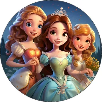 Jedlá dekorace na dort Jedlý papír Disney princezny a víly 19,5cm