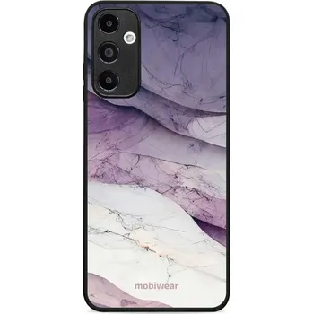 Pouzdro na mobilní telefon Lesklý kryt Mobiwear Glossy - Samsung Galaxy A05s - G028G - Bílý a fialový mramor (Prémiové lesklé pouzdro, obal, kryt Mobiwear Glossy na mobil Samsung Galaxy A05s - G028G - Bílý a fialový mramor, materiál Plast + TPU silikon - krytí po všech stranách,)