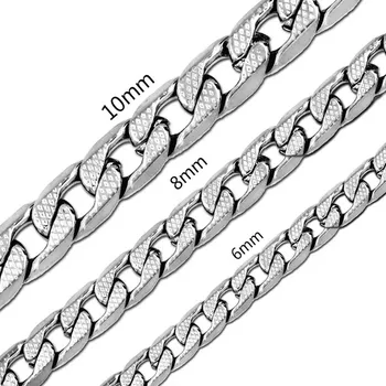 Řetízek Stylový široký řetízek - Stříbrná,6mm,55cm
