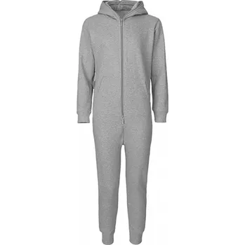 Dámský overall Neutral Kombinéza z organické Fairtrade bavlny s dvojitou kapucí a fleecovou vnitřní stranou Barva: šedá melír, Velikost: L NE73331