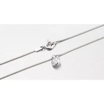 Náhrdelník Dámský náhrdelník stříbro 925 kulatým zirkonem M3014B délka 40 cm