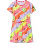 Dívčí šaty - KUGO SH3518, mix barev / růžový lem Barva: Mix barev, Velikost: 146