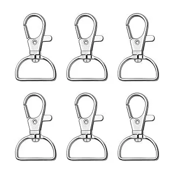 kovové karabiny na klíče s D kroužkem - 6 ks