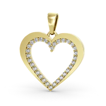 Přívěsek SOLUNA Půvabný zlatý přívěsek GLOSSY CENTER se zirkony srdce žluté zlato