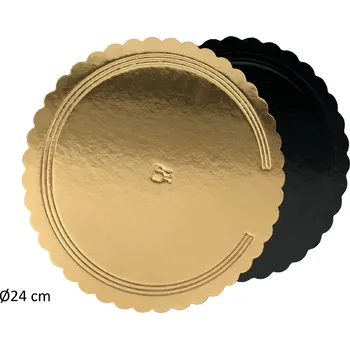 Termobox Pastry, s.r.o. LEPENKOVÁ PODLOŽKA ZLATO- ČERNÁ (VLNITÝ OKRAJ) pr.24cm