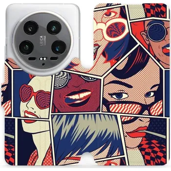 Pouzdro na mobilní telefon Flipové pouzdro Mobiwear - Xiaomi 14 Ultra 5G - VP18P Komiks (Knížkové flip pouzdro, obal, kryt na mobil Xiaomi 14 Ultra 5G - VP18P Komiks, materiál Umělá kůže + TPU - ochrana 360°, stojánek, silikonová vanička, magnetické zavírání)