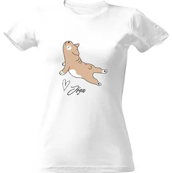 Dámské tričko Tričko s potiskem Jóga pejsek dámské