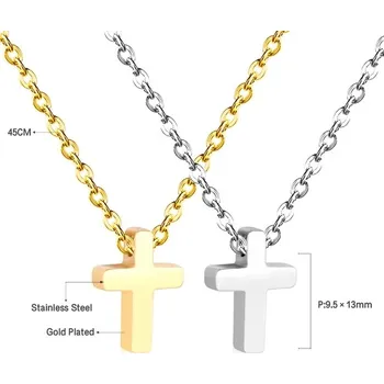 Náhrdelník Elegantní náhrdelník z chirurgické oceli - kříž 02,Stříbrná