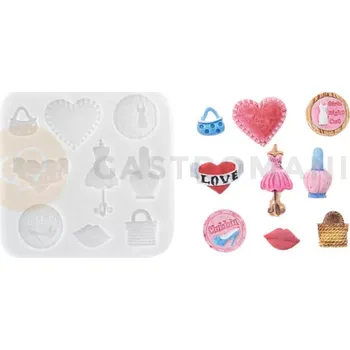 Kuchyňská sůl Silikonová forma na cukrovou hmotu ve tvaru ženského příslušenství - SLK368, 27x24 mm | SILIKOMART, SugarFlex