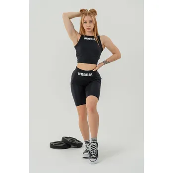 NEBBIA Crop top tílko GYM THERAPY černé XS