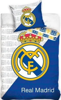 Ložní povlečení Povlečení Real Madrid FC bílé/modré oboustranné 135 x 200, 50 x 75 cm