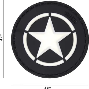 Nášivka 101 Inc. Company Nášivka na suchý zip Allied Star (plast 3D) - black (101 INC)