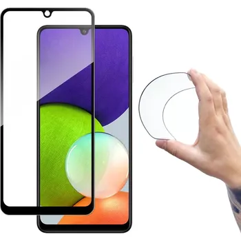 Wozinsky Full Cover Flexi Nano hybridní sklo 9H s rámečkem Samsung Galaxy A22 4G , černá, 9111201943599
