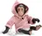 Asivil Panenka šimpanz Lola 35 cm, v růžovém kabátku