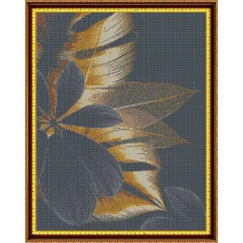 Diamantové malování Diamantové malování s RÁMEM - Abstraktní listy č.49 (40x50cm)