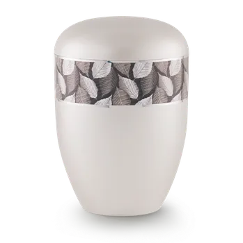 Smuteční dekorace Ekologická urna Leaves - Bílá