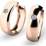 Dámské náušnice žluté zlato 585/1000 kruhy se zirkony 10916-CV-ZIR