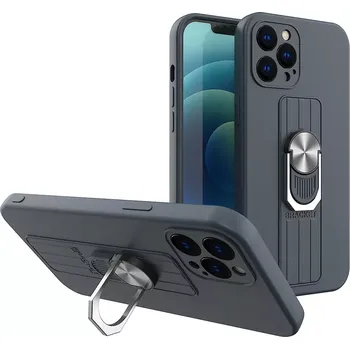 Pouzdro na mobilní telefon Forcell Ring Case kryt s úchýtem a stojánkem iPhone 13 Pro , tmavě modrá, 9145576214770