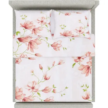 Povlečení Tegatex Povlečení bavlna - lososová magnólie 70*90 cm, 140*200 cm