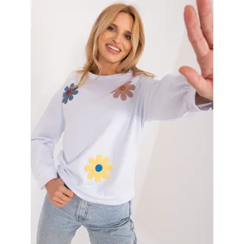 Dámská mikina Dámská mikina s aplikací květů Italy Fashion bílá EU velikost: Univerzální