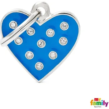 psí známka My Family známka Chic - srdce modrá