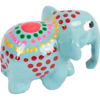 Ručně malovaná soška slona z pryskyřice Bawah Tingkat