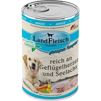 Krmivo pro psa LandFleisch Dog Classic drůbeží srdce a treska tmavá 6 × 400 g