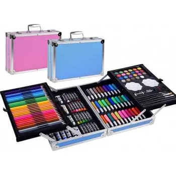 Hra na obchod Velký umělecký set v kufříku Modrá