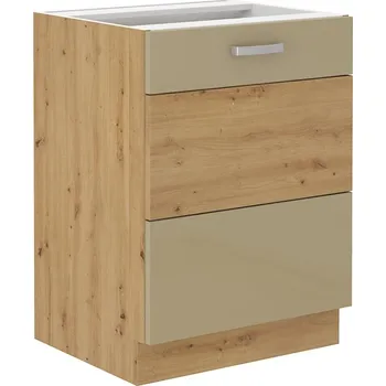 Kuchyňská linka LEMPERT Dolní skříňka ARISA 4 (60 cm) cappucino lesk bez pracovní desky