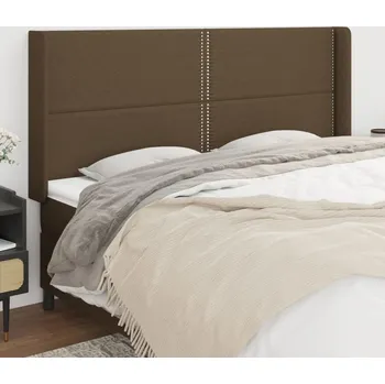 vidaXL Čelo postele typu ušák 203x16x118/128 cm textil [3119468] Barva: tmavě hnědá