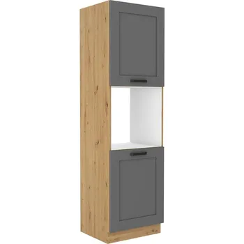 Šatní skříň LEMPERT Skříň pro troubu LUNY 24 (60 cm) dustgrey / dub artisan