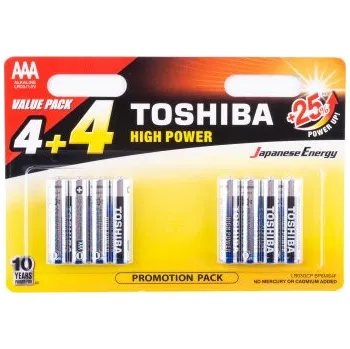 Článková baterie Toshiba Baterie LR03 AAA 8 baterií 1,5 V