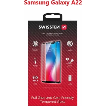 Telefonní příslušenství Sklo swissten full glue, color frame, case friendly samsung a225 galaxy a22 černé