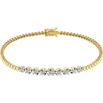 Náramek Zlatý náramek s brilianty - 18 cm - 0,29 ct - ryzost 585 - 211.246