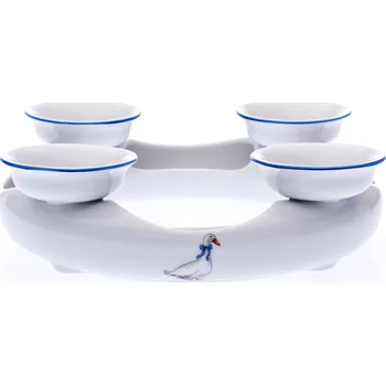 Hmoždíř Český porcelán, a.s., Dubí Svícen adventní pro 4 svíčky, 18 cm, husy, Český porcelán