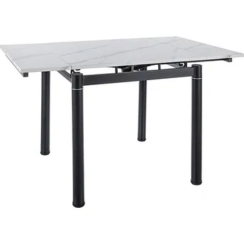 Jídelní stůl Nábytek PEGAS s.r.o. Jídelní stůl GD082, Efekt bílého mramoru/Černý mat