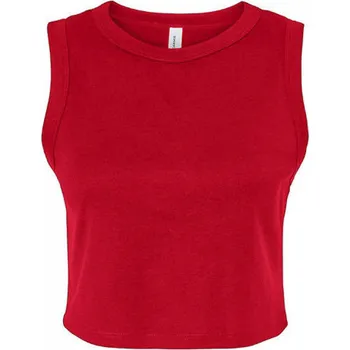 Bella+Canvas Pružné crop top tílko s hlubokými průramky Barva: červená klasická, Velikost: XS BL1013