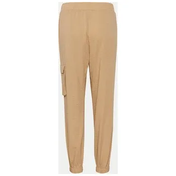 Dámské kalhoty Kaffe Kalhoty z materiálu Moria 10552262 Béžová Relaxed Fit 38