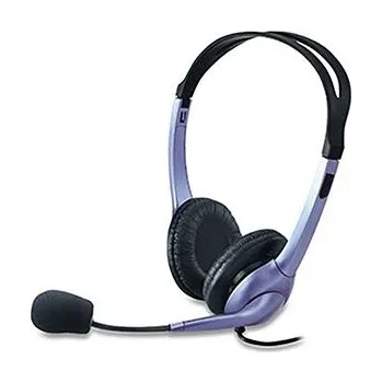 Sluchátka Genius HS-04S, sluchátka s mikrofonem, ovládání hlasitosti, černo-stříbrná, 1x 3.5 mm jack (31710156101)