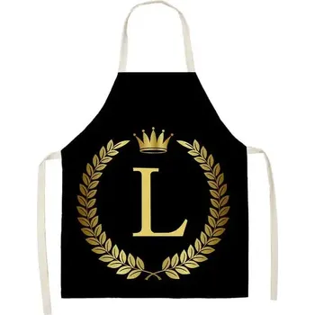 Kuchyňská zástěra Kuchyňská černá zástěra se zlatými písmeny - 8,dětská velikost 47 x 38 cm