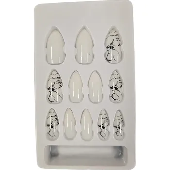 Umělé nehty Leventi Umělé nalepovací nehty s dekorem a s lepící ploškou-s3- 12 ks