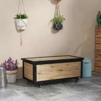 Zahradní úložný box Úložný box na kolečkách 100 x 50 x 43cm | přírodní