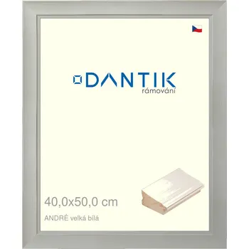 Rám na obraz DANTIK rámeček 40x50 | ANDRÉ velká Bílá (Plexi Čiré) (Vyrobeno s láskou u nás v DANTIKU)