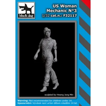 Plastikový model Blackdog 1/32 US woman mechanic No.3 (1 fig.)