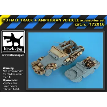 Plastikový model Blackdog 1/72 M3 Half Track + amphibian vehicle (ACAD)