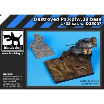 Plastikový model Blackdog 1/35 Destroyed Pz.Kpfw 38 base