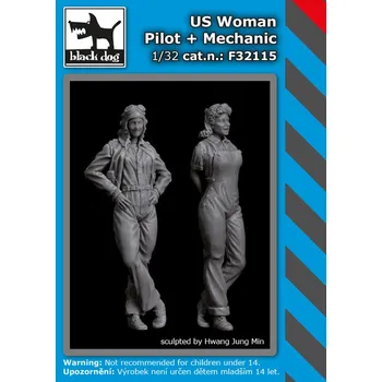Plastikový model Blackdog 1/32 US woman pilot & mechanic (2 fig.)